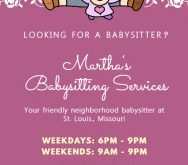 30 Best Babysitting Flyers Template With Stunning Design for Babysitting Flyers Template