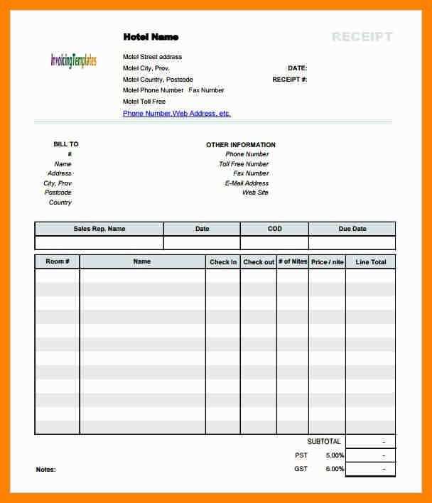 30 Best Hotel Payment Invoice Template With Stunning Design with Hotel Payment Invoice Template