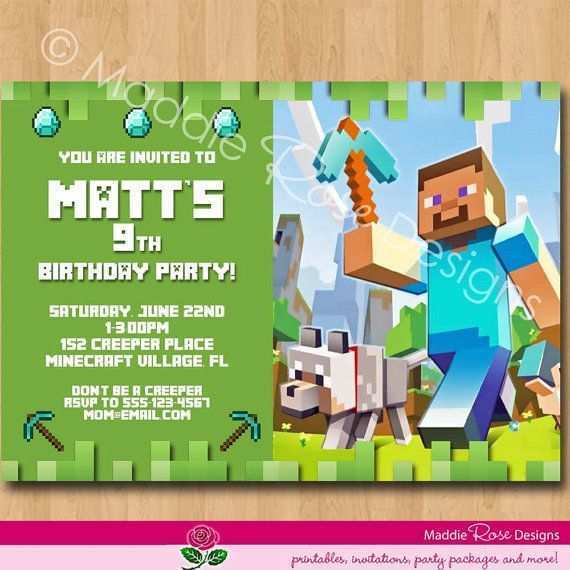 30 Best Minecraft Birthday Card Template Printable for Ms Word by Minecraft Birthday Card Template Printable