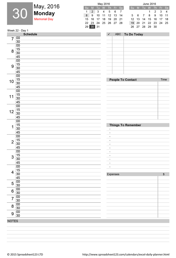 30 Create Daily Calendar Excel Template 2017 for Ms Word with Daily Calendar Excel Template 2017