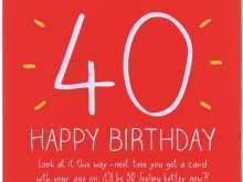 40Th Birthday Card Template Word