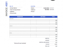 Subcontractor Invoice Template