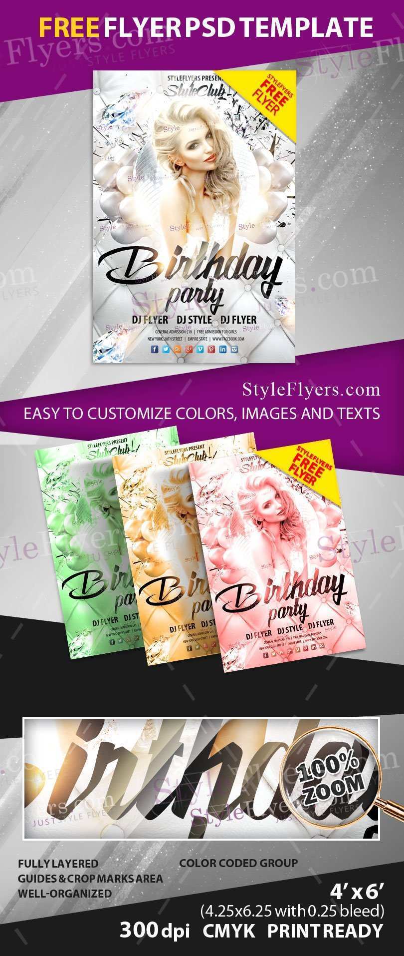 30 Customize Birthday Party Flyer Templates Free Formating with Birthday Party Flyer Templates Free