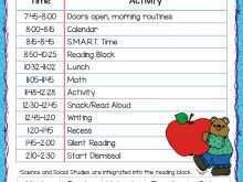 30 Customize Our Free Kindergarten Class Schedule Template Now with Kindergarten Class Schedule Template