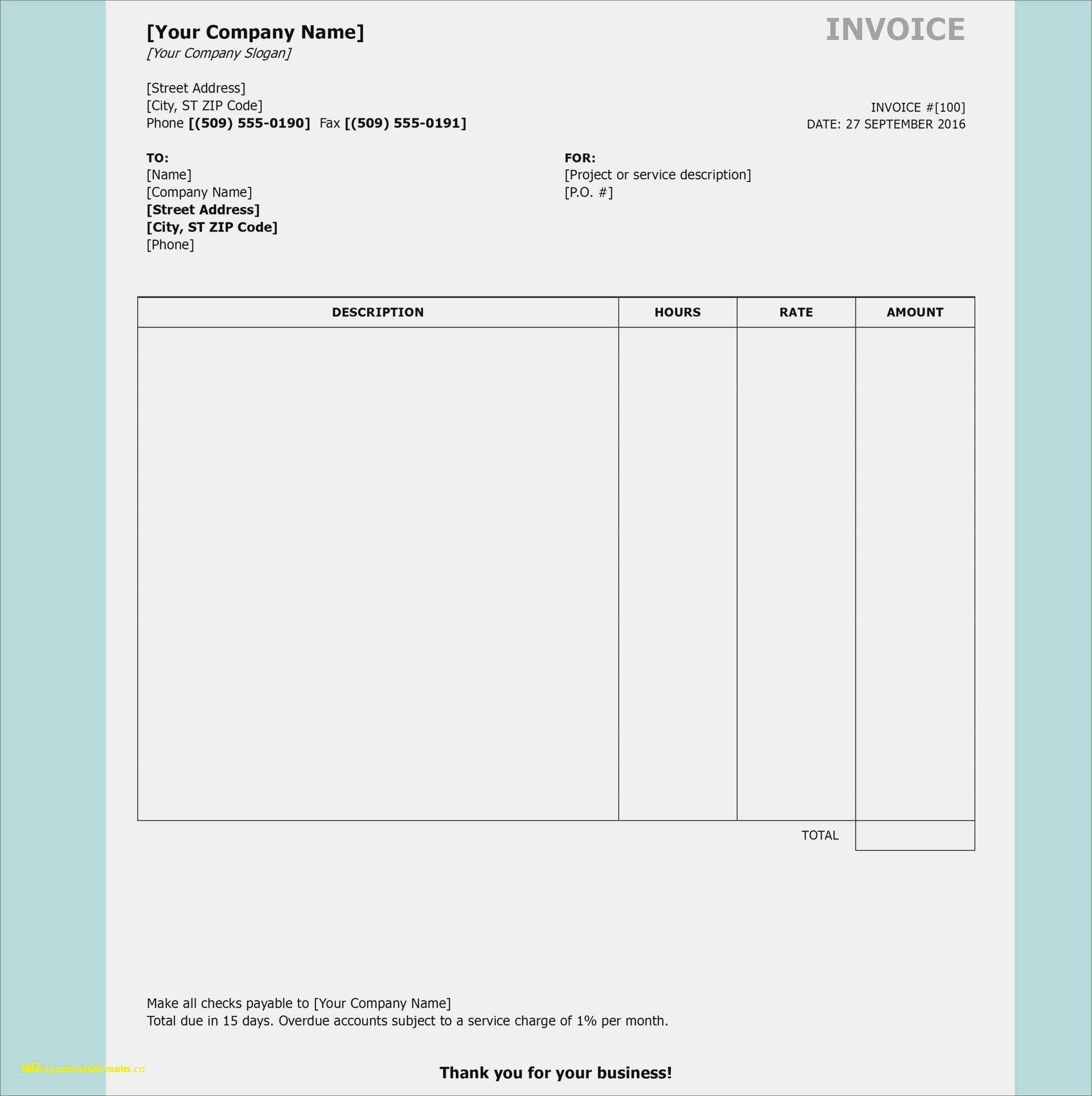 Open Office Invoice Template