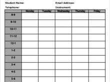 30 Free Printable High School Class Schedule Template Templates for High School Class Schedule Template