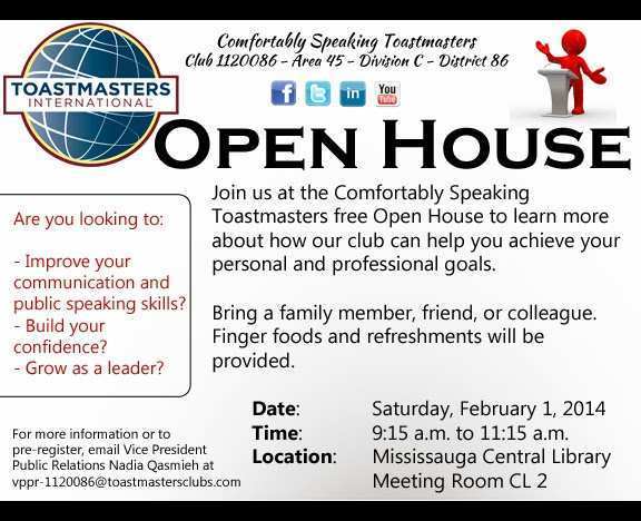 Toastmasters Open House Flyer Template - Cards Design Templates