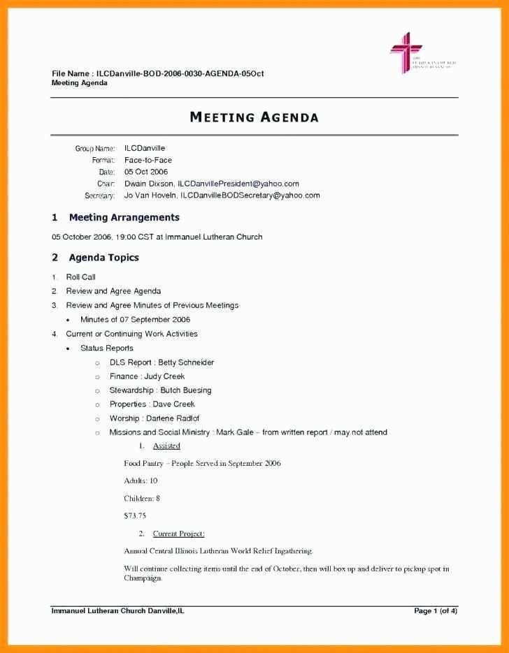 Professional Meeting Agenda Template from legaldbol.com