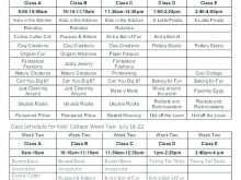 30 Online Class Schedule Calendar Template in Word for Class Schedule Calendar Template