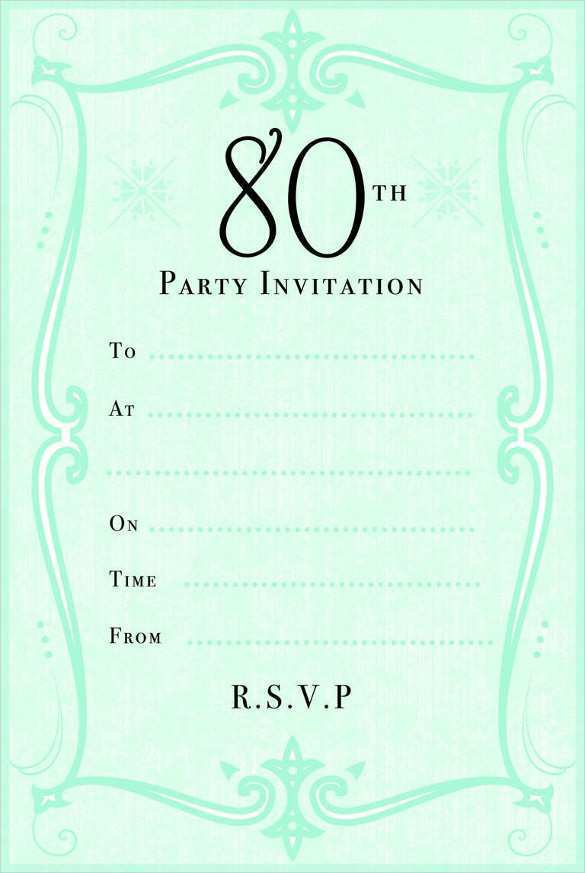 30 Printable 80Th Birthday Card Template in Photoshop by 80Th Birthday Card Template