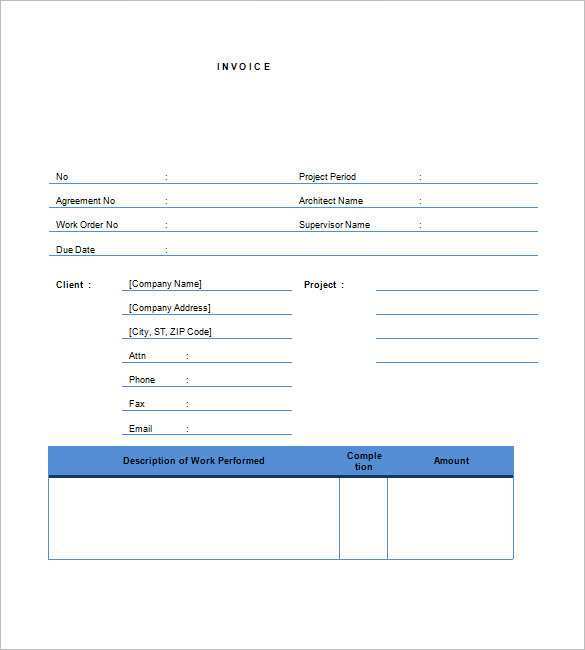 30 Printable Blank Contractor Invoice Template PSD File by Blank Contractor Invoice Template