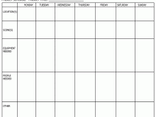 Production Schedule Template Film
