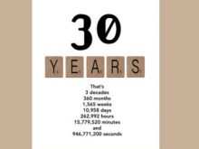 30 Standard 30Th Birthday Card Template With Stunning Design by 30Th Birthday Card Template