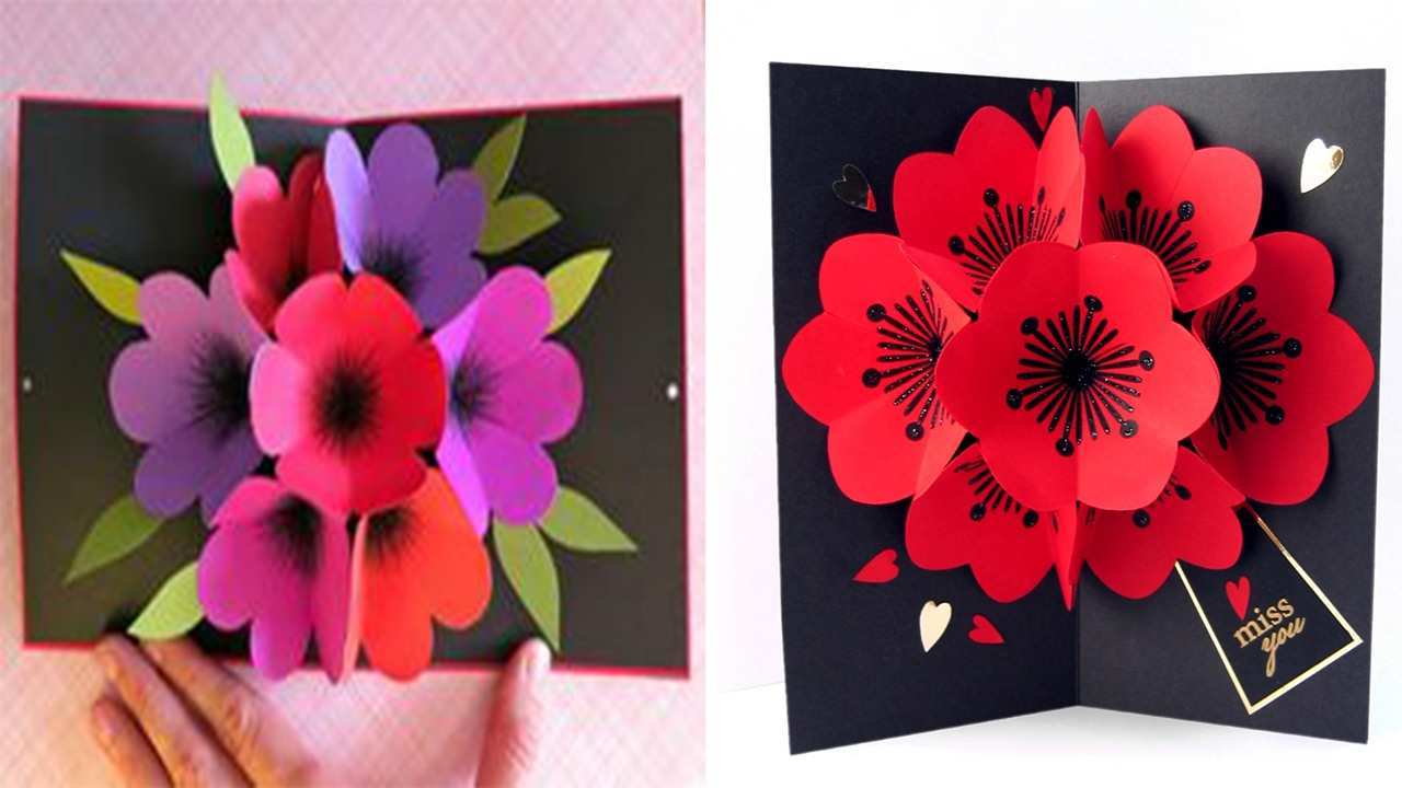 24 The Best Flower Pop Up Card Template Free Download Maker for In Free Printable Pop Up Card Templates