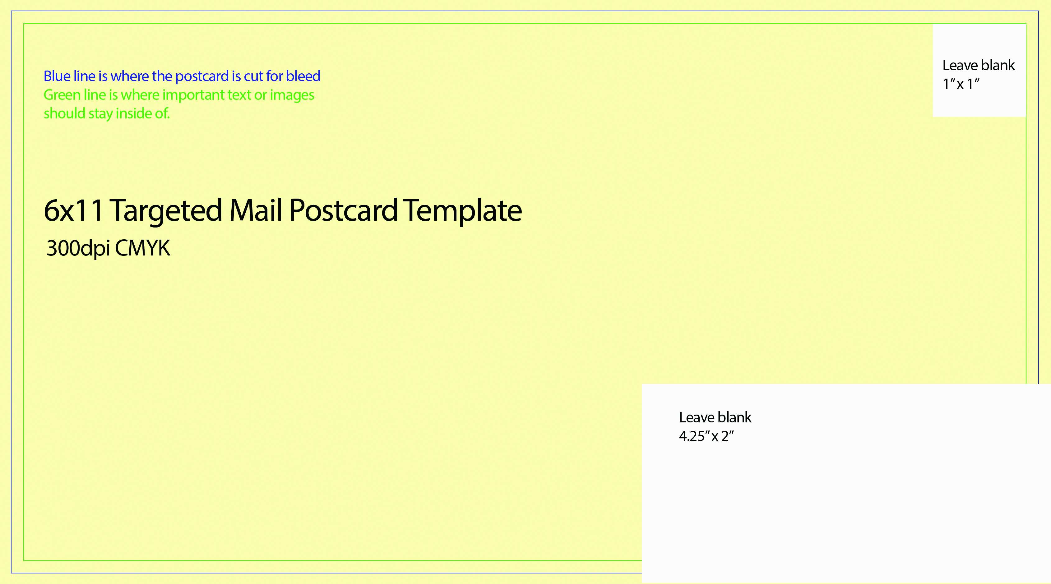 6 X 11 Postcard Template Usps Cards Design Templates