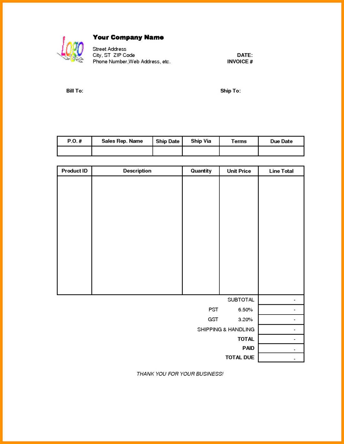 Hotel Tax Invoice Template  Cards Design Templates