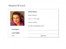31 Blank Free Printable Student Id Card Template for Ms Word for Free Printable Student Id Card Template