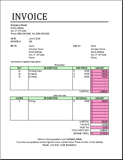 31 Customize Labor Invoice Example in Photoshop by Labor Invoice Example