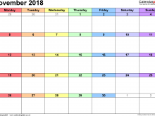 31 Free Daily Calendar Template November 2018 PSD File by Daily Calendar Template November 2018