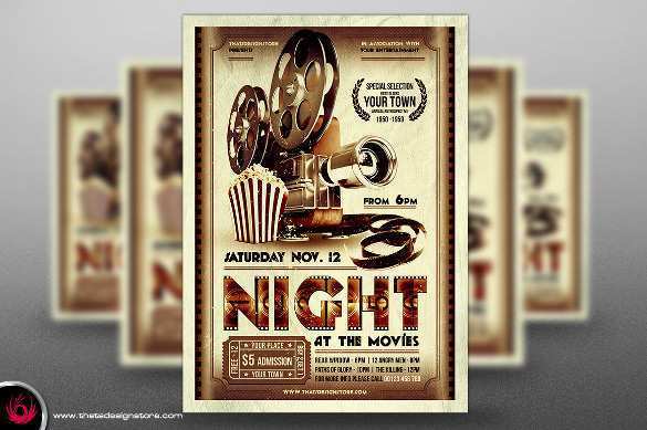 31 Free Movie Night Flyer Template Photo for Free Movie Night Flyer Template