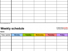 31 Free Printable Weekly Class Schedule Template Pdf Layouts by Weekly Class Schedule Template Pdf