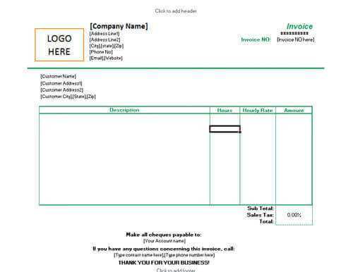 31 Online Hourly Rate Invoice Template Free in Photoshop for Hourly Rate Invoice Template Free