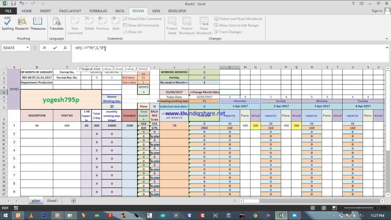 Production Schedule Template Excel Free Download