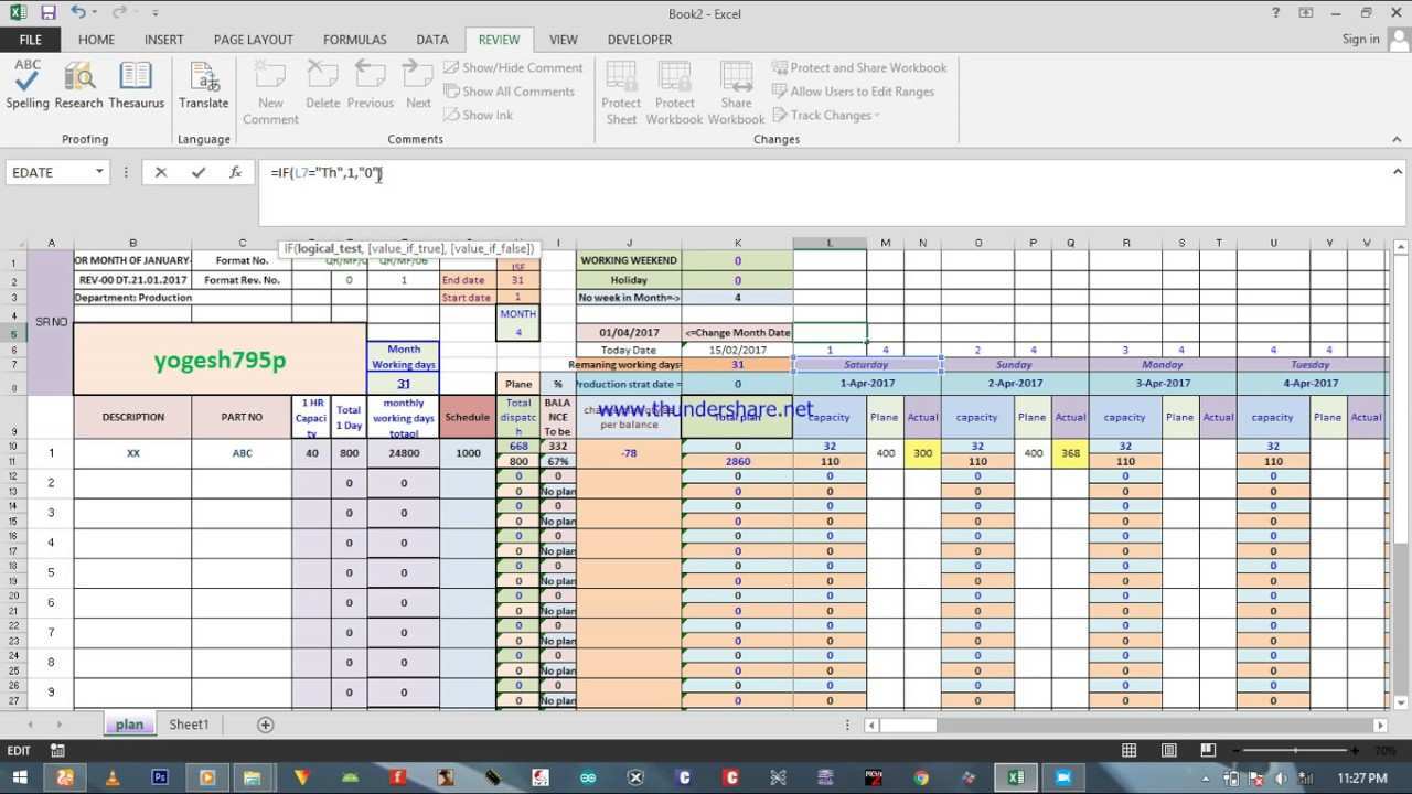 Production Template Excel Free Printable Templates