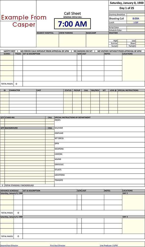 31 Printable Production Schedule Template For Film Formating by Production Schedule Template For Film
