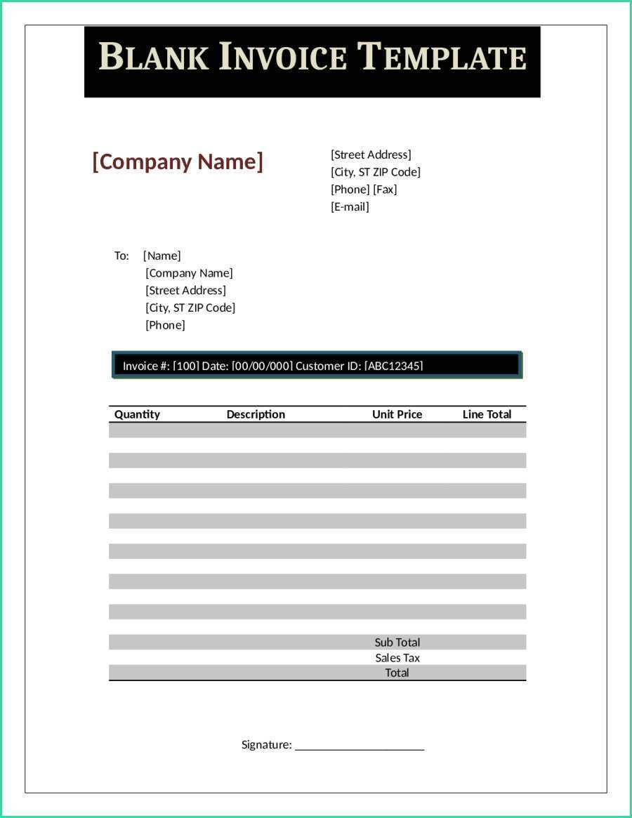 31 Report Blank Invoice Forms Printable With Stunning Design for Blank Invoice Forms Printable