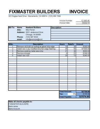 31 Report Hourly Contractor Invoice Template PSD File with Hourly Contractor Invoice Template