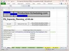 31 The Best Production Capacity Planning Template Xls Templates with Production Capacity Planning Template Xls