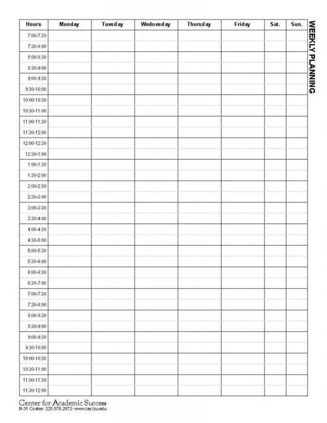 31 The Best Student Schedule Template Word with Student Schedule Template Word