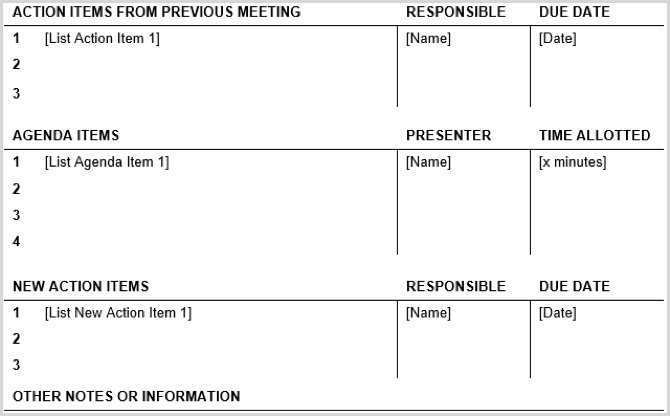 32 Creating Best Meeting Agenda Template for Ms Word for Best Meeting Agenda Template