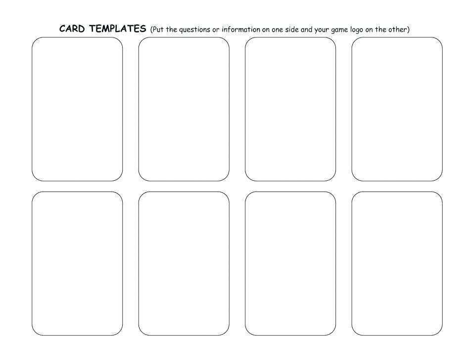 Template For Word Cards