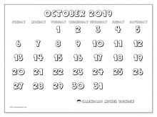 32 Free Daily Calendar Template October 2019 for Ms Word by Daily Calendar Template October 2019
