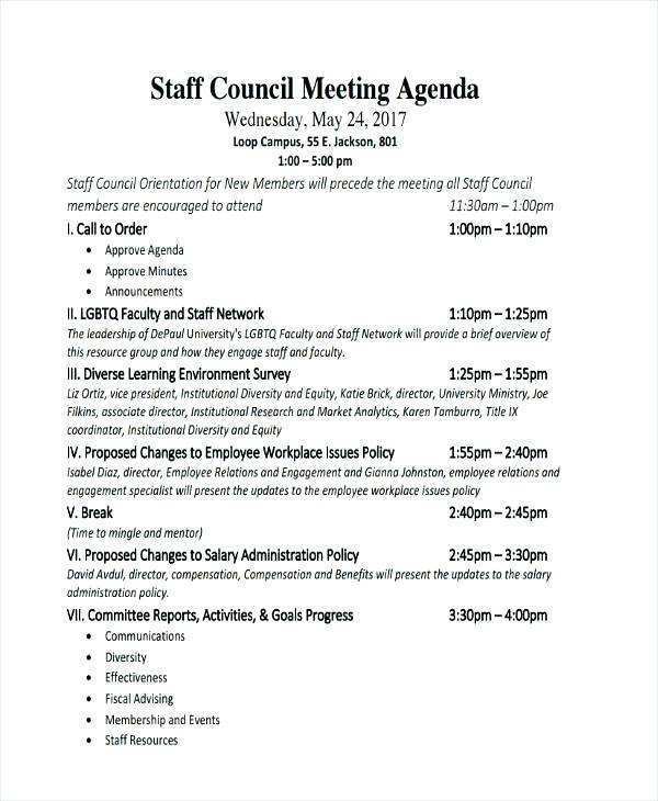 32 Free Staff Meeting Agenda Template Childcare Maker with Staff Meeting Agenda Template Childcare