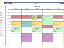 Simple Class Schedule Template