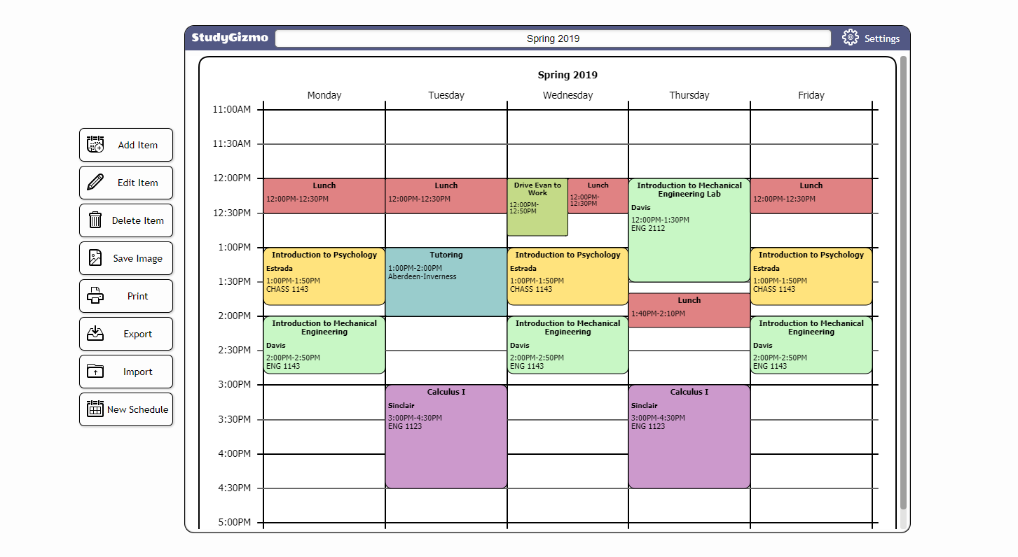 Plan schedule