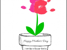 Flower Pot Mothers Day Card Template