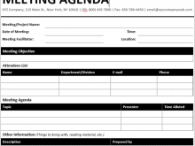 32 Standard Meeting Agenda Table Template With Stunning Design for Meeting Agenda Table Template