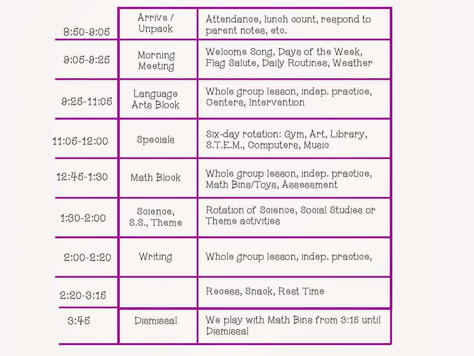 33 Adding Kindergarten Class Schedule Template Download for Kindergarten Class Schedule Template