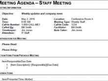 Meeting Agenda Memo Format