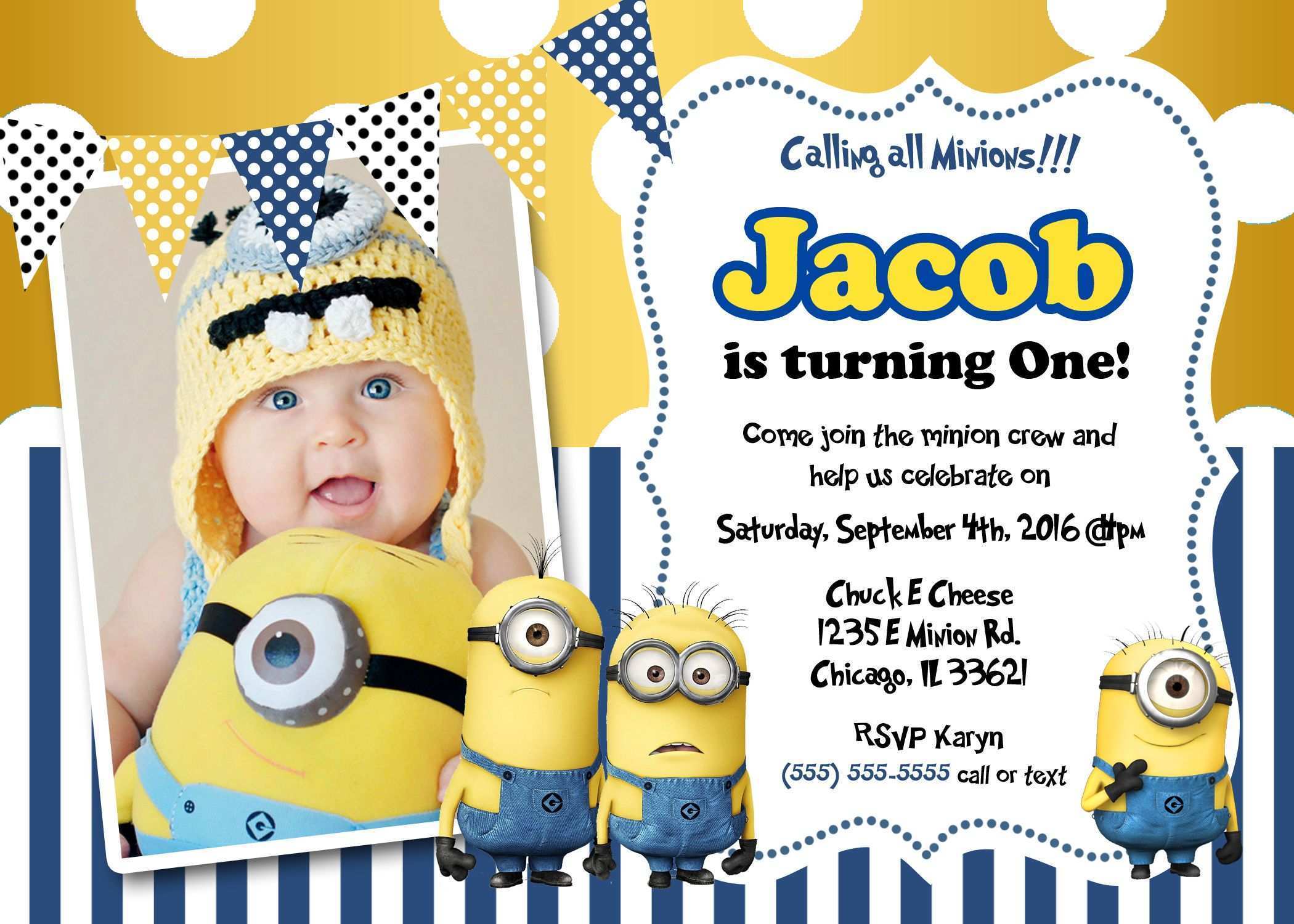 23 Blank Birthday Invitation Card Template Minion Maker by Inside Minion Card Template