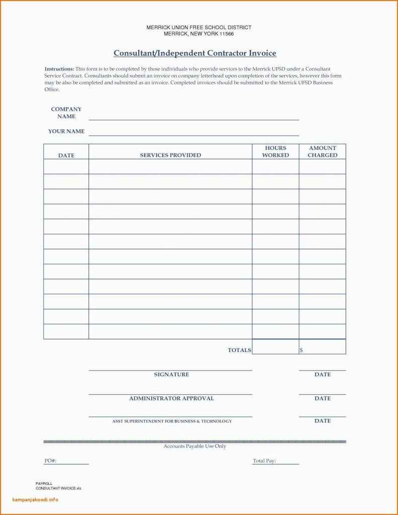 33 Blank Independent Contractor Invoice Template Excel in Photoshop for Independent Contractor Invoice Template Excel