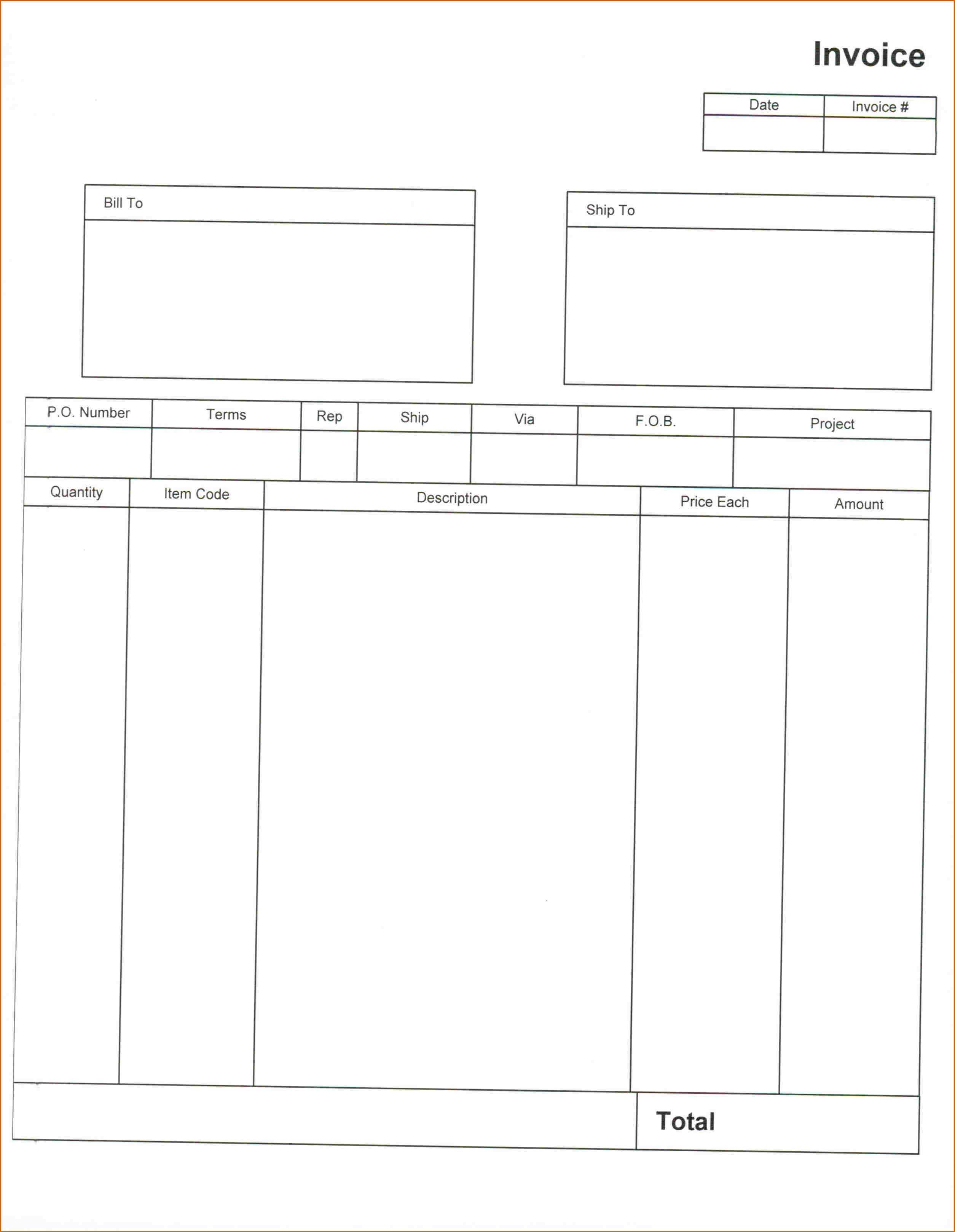 33 Format Blank Invoice Forms Printable for Blank Invoice Forms ...
