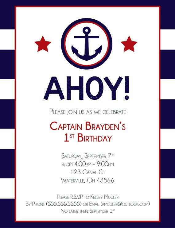 33 Free Nautical Birthday Card Template Maker by Nautical Birthday Card Template