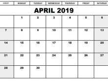 33 Online Daily Calendar Template April 2019 Formating for Daily Calendar Template April 2019