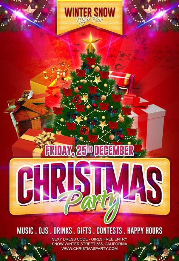 33 Printable Christmas Party Flyers Templates Free Formating for Christmas Party Flyers Templates Free
