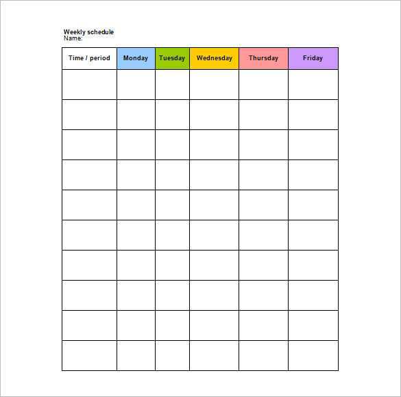 33 Printable Weekly School Schedule Template Free For Ms Word By Weekly School Schedule Template 